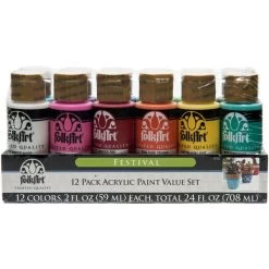 FolkArt Matte Finish Acrylic Paint Colors 12/Pkg