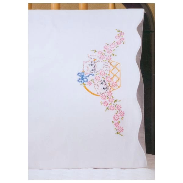 Tobin Stamped For Embroidery Pillowcase Pair 20"X30" 4 Tobin Stamped For Embroidery Pillowcase Pair 20"X30" - Image 2