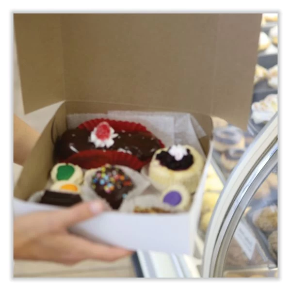 SCT White One-Piece Non-Window Bakery Boxes, Standard, 8 X 2.5 X 8, White, Paper, 250/Bundle 5 SCT White One-Piece Non-Window Bakery Boxes, Standard, 8 X 2.5 X 8, White, Paper, 250/Bundle - Image 3