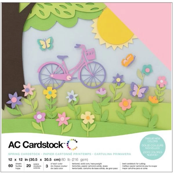 American Crafts Variety Cardstock Pack 12"X12" 60/Pkg 3 American Crafts Variety Cardstock Pack 12"X12" 60/Pkg
