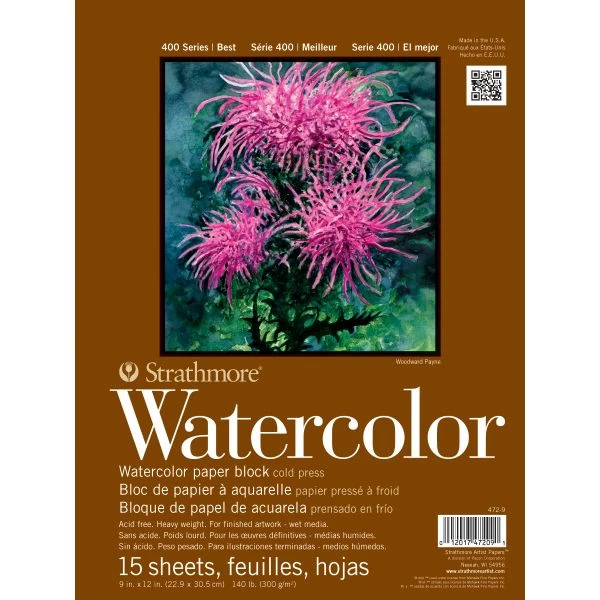 Strathmore Watercolor Paper Pad 9"X12" 3 Strathmore Watercolor Paper Pad 9"X12"