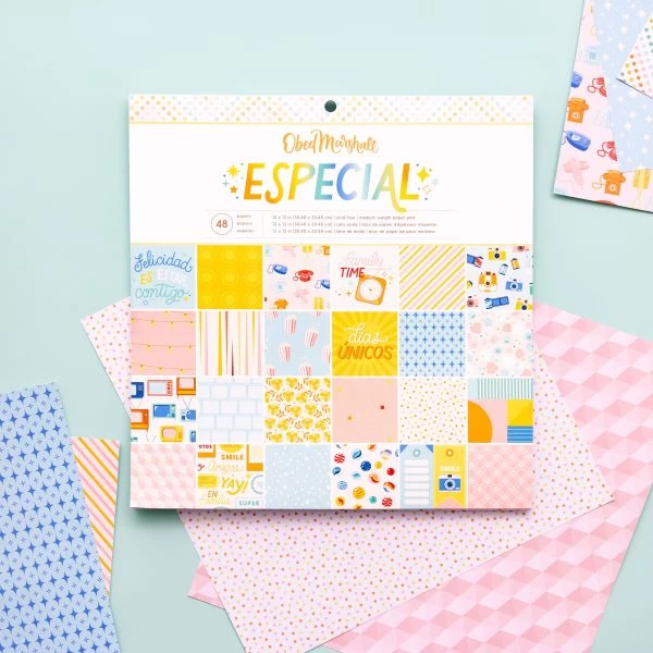 American Crafts Single-Sided Paper Pad 12"X12" 48/Pkg 3 American Crafts Single-Sided Paper Pad 12"X12" 48/Pkg