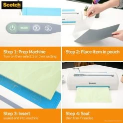 Scotch Heat-Free 12" Laminating Machine With 1 DL1005 Cartridge, 12" Max Document Width, 9.2 Mil Max Document Thickness -Professional Arts and Crafts Supplies Store dfefca279b17f41bc68531eee989b61614