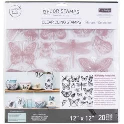 Prima Marketing Re-Design Decor Clear Cling Stamps 12"X12"