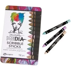 Dina Wakley Media Scribble Sticks 3 12/Pkg -Professional Arts and Crafts Supplies Store e09cb140e1a7291f87a052e1cd245fa5c5