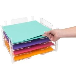 Stackable Acrylic Paper Trays Retail Packaged 4/Pkg -Professional Arts and Crafts Supplies Store e158f1297598469c30a378c313a9e0d641
