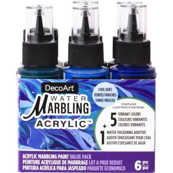 DecoArt Water Marbling Value Pack 2oz 6/Pkg 3 DecoArt Water Marbling Value Pack 2oz 6/Pkg