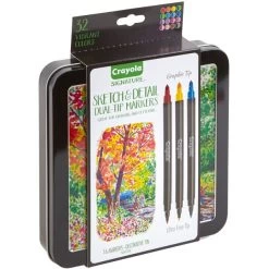 Crayola Signature Sketch & Detail Dual-Tip Markers W/Tin 11 Crayola Signature Sketch & Detail Dual-Tip Markers W/Tin -Professional Arts and Crafts Supplies Store e6701be12be06be9859070a159c2f97d9f