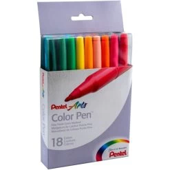 Pentel Arts Color Pen Fine Point Color Markers 18/Pkg -Professional Arts and Crafts Supplies Store ec9556650b0be56fdb32fa42394d4ec350