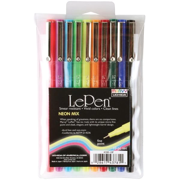 Le Pen Neon Set 10/Pkg 3 Le Pen Neon Set 10/Pkg