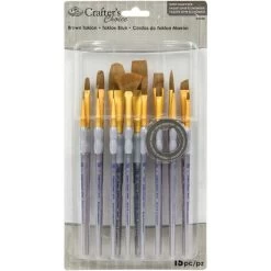 Crafter's Choice Brown Taklon Brush Value Set