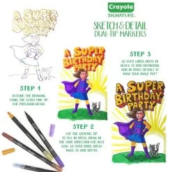 Crayola Signature Sketch & Detail Dual-Tip Markers W/Tin 13 Crayola Signature Sketch & Detail Dual-Tip Markers W/Tin -Professional Arts and Crafts Supplies Store f431600c52eee5a0b282928dd83a8fb915