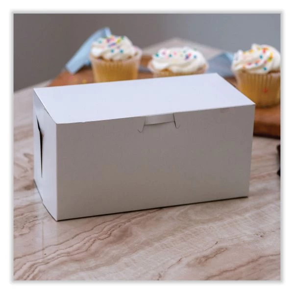 SCT White One-Piece Non-Window Bakery Boxes, Standard, 9 X 5 X 4, White, Paper, 250/Bundle 4 SCT White One-Piece Non-Window Bakery Boxes, Standard, 9 X 5 X 4, White, Paper, 250/Bundle - Image 2